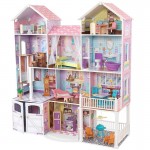 Casuta pentru papusi Country Estate KidKraft cu sunete si lumini 135 x 117 cm din lemn MDF